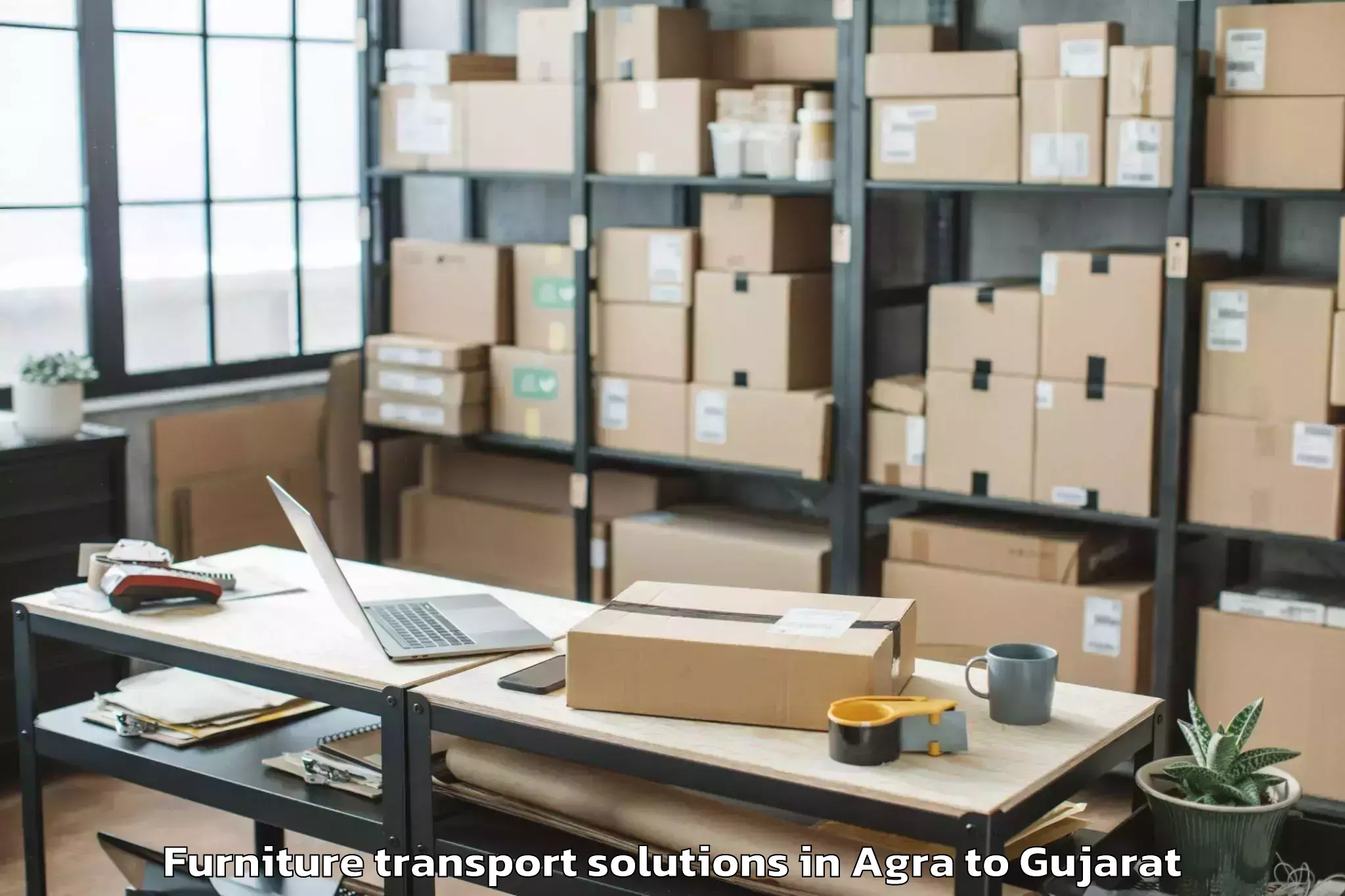 Professional Agra to Palitana Furniture Transport Solutions